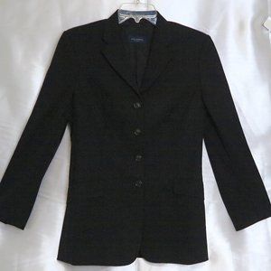 PIAZZA SEMPIONE Black Wool Blend Long Blazer Size IT 38 (US 8) Made in Italy